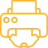 Yellow icon of a printer.