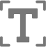 Text logo, with the letter T and four corners, textbox style alignment.